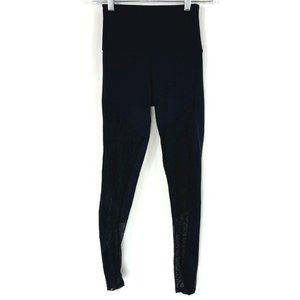 Onzie Leggings Size XS High Rise Black Lace Side Panel Full Length